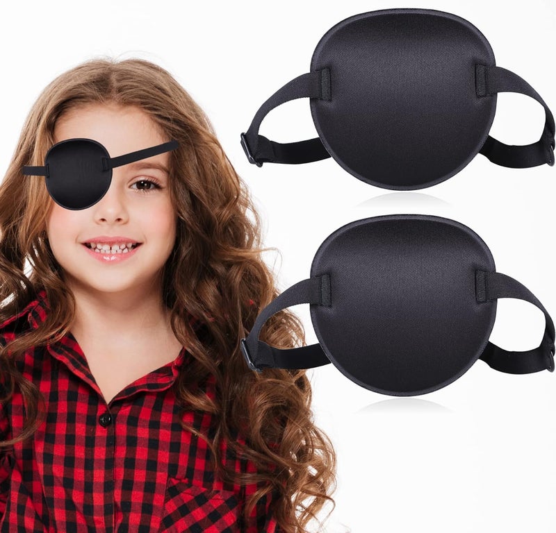 Fezog 2PCS Eye Patches for Adults Men Kids, Medical Eye Patch Adjustable Eyepatch for Right/Left Eye, Amblyopia Lazy Patches - Image 1